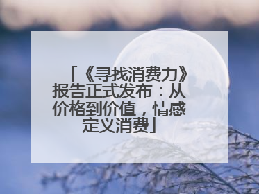 《寻找消费力》报告正式发布：从价格到价值，情感定义消费