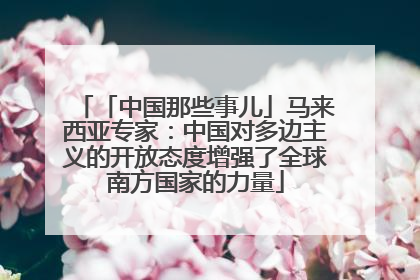 「中国那些事儿」马来西亚专家：中国对多边主义的开放态度增强了全球南方国家的力量