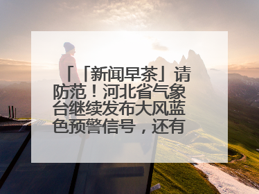 「新闻早茶」请防范！河北省气象台继续发布大风蓝色预警信号，还有这些热点……