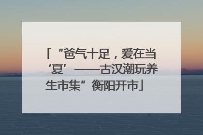“爸气十足，爱在当‘夏’——古汉潮玩养生市集”衡阳开市