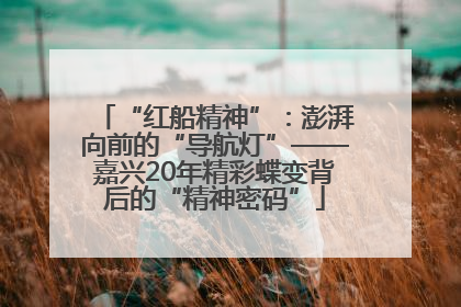 “红船精神”：澎湃向前的“导航灯”——嘉兴20年精彩蝶变背后的“精神密码”