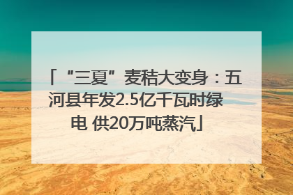 “三夏”麦秸大变身：五河县年发2.5亿千瓦时绿电 供20万吨蒸汽