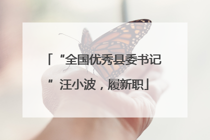 “全国优秀县委书记”汪小波，履新职