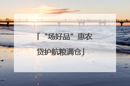 “场好品”惠农贷护航粮满仓