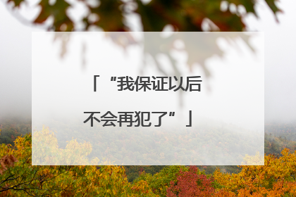 “我保证以后不会再犯了”