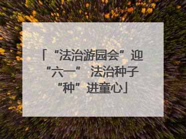 “法治游园会”迎“六一” 法治种子“种”进童心
