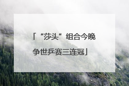 “莎头”组合今晚争世乒赛三连冠