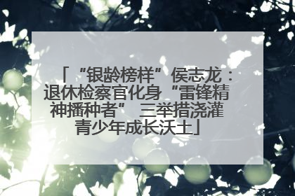 “银龄榜样”侯志龙：退休检察官化身“雷锋精神播种者” 三举措浇灌青少年成长沃土
