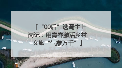 “00后”选调生上岗记：用青春激活乡村文旅“气象万千”
