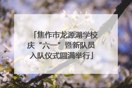 焦作市龙源湖学校庆“六一”暨新队员入队仪式圆满举行