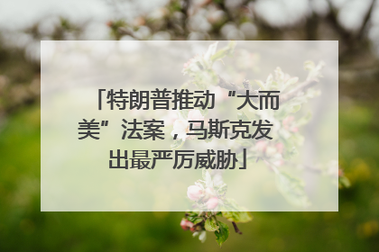 特朗普推动“大而美”法案，马斯克发出最严厉威胁