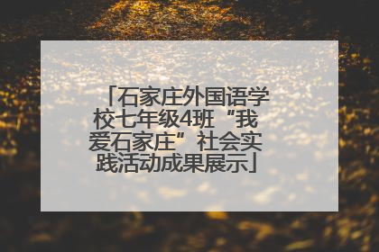 石家庄外国语学校七年级4班“我爱石家庄”社会实践活动成果展示