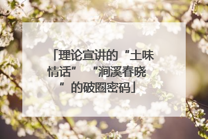 理论宣讲的“土味情话” “涧溪春晓”的破圈密码