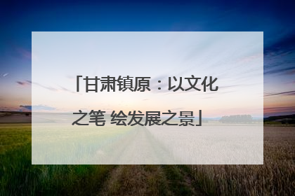 甘肃镇原：以文化之笔 绘发展之景