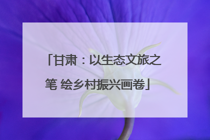 甘肃：以生态文旅之笔 绘乡村振兴画卷