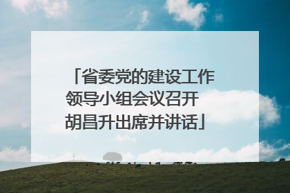 省委党的建设工作领导小组会议召开 胡昌升出席并讲话