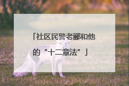 社区民警老郦和他的“十二章法”