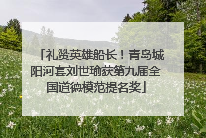 礼赞英雄船长！青岛城阳河套刘世瑜获第九届全国道德模范提名奖