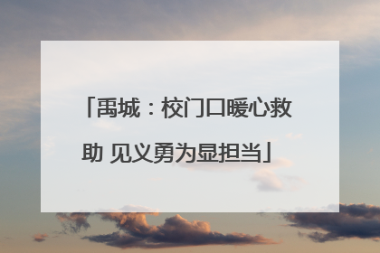 禹城：校门口暖心救助 见义勇为显担当