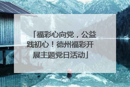 福彩心向党，公益践初心！德州福彩开展主题党日活动