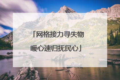 网格接力寻失物 暖心速归抚民心