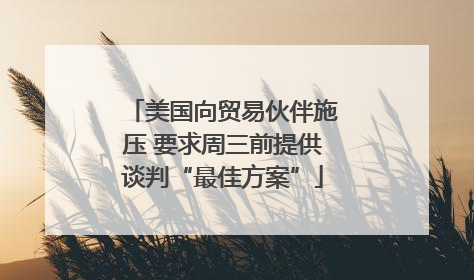 美国向贸易伙伴施压 要求周三前提供谈判“最佳方案”