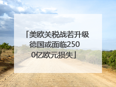 美欧关税战若升级 德国或面临2500亿欧元损失
