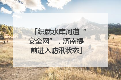 织就水库河道“安全网”，济南提前进入防汛状态
