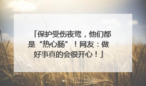 保护受伤夜鹭，他们都是“热心肠”！网友：做好事真的会很开心！