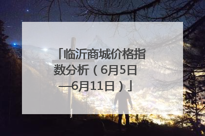 临沂商城价格指数分析（6月5日—6月11日）