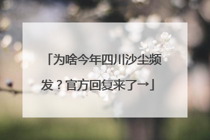 为啥今年四川沙尘频发？官方回复来了→