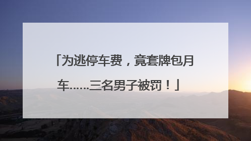 为逃停车费，竟套牌包月车……三名男子被罚！