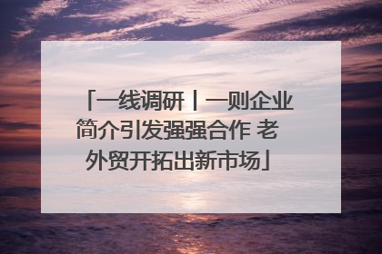 一线调研丨一则企业简介引发强强合作 老外贸开拓出新市场