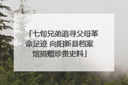 七旬兄弟追寻父母革命足迹 向阳新县档案馆捐赠珍贵史料