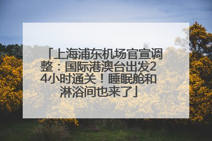 上海浦东机场官宣调整：国际港澳台出发24小时通关！睡眠舱和淋浴间也来了