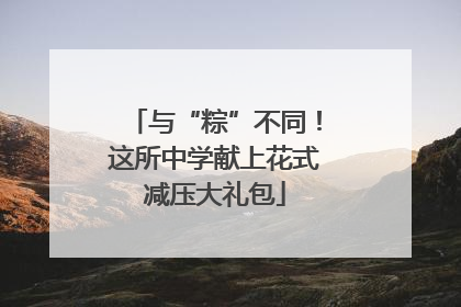 与“粽”不同！这所中学献上花式减压大礼包