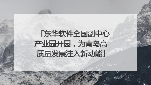 东华软件全国副中心产业园开园，为青岛高质量发展注入新动能