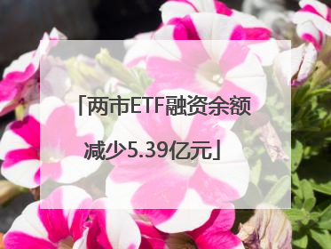 两市ETF融资余额减少5.39亿元