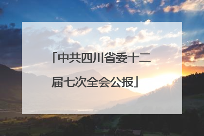 中共四川省委十二届七次全会公报