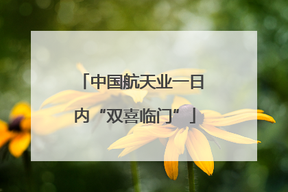 中国航天业一日内“双喜临门”