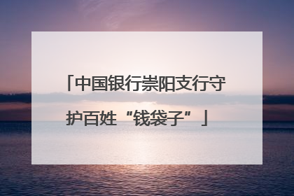 中国银行崇阳支行守护百姓“钱袋子”
