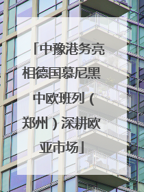 中豫港务亮相德国慕尼黑 中欧班列（郑州）深耕欧亚市场