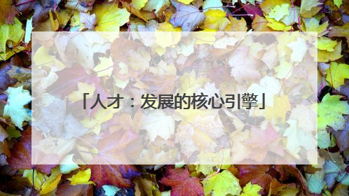 人才：发展的核心引擎