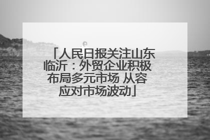 人民日报关注山东临沂：外贸企业积极布局多元市场 从容应对市场波动