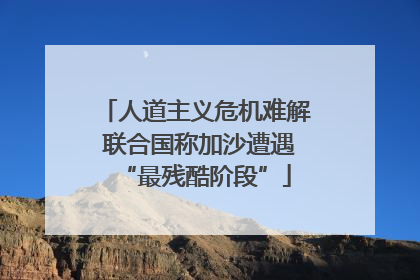人道主义危机难解 联合国称加沙遭遇“最残酷阶段”