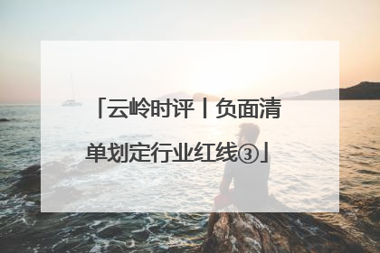 云岭时评丨负面清单划定行业红线③