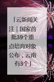 云新闻关注｜国家首批39个重点培育对象公布，云南有3个