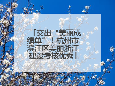 交出“美丽成绩单”！杭州市滨江区美丽浙江建设考核优秀