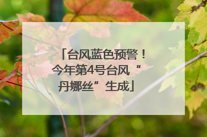 台风蓝色预警！今年第4号台风“丹娜丝”生成