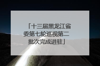十三届黑龙江省委第七轮巡视第二批次完成进驻